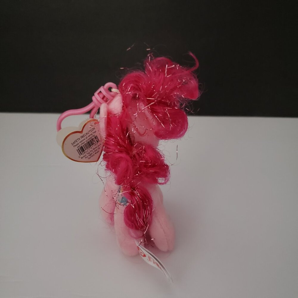 3 pc TY Sparkle BEANIE BABIES MY LITTLE PONY PINKIE PIE Backpack Clip - Picture 6 of 12